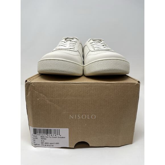 NISOLO Bria Go-To Court Sneaker Men's Size 8.5 White Retail $169.00 - Picture 1 of 9